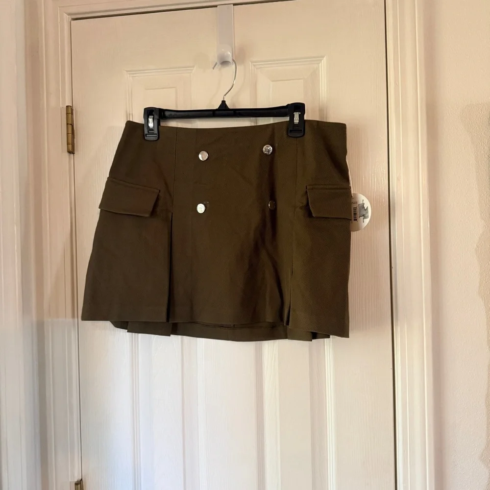 STAUD Division Skirt A-line mini Sergeant Green 12 - Picture 6 of 9